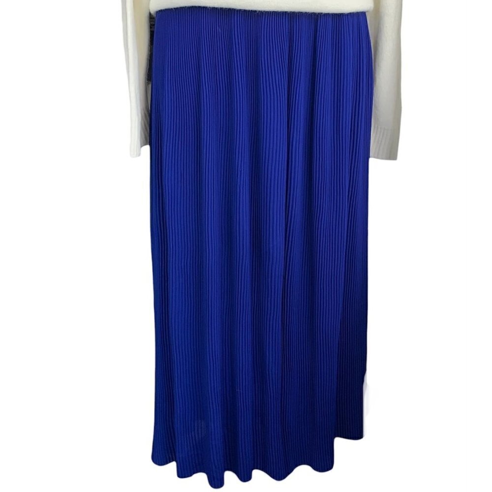 Zara Plisse Wide Leg Palazzo Pants Electric Blue - Size Medium